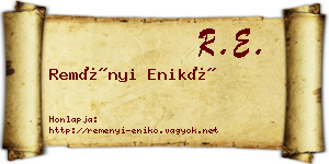 Reményi Enikő névjegykártya
