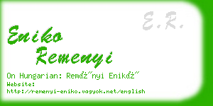 eniko remenyi business card